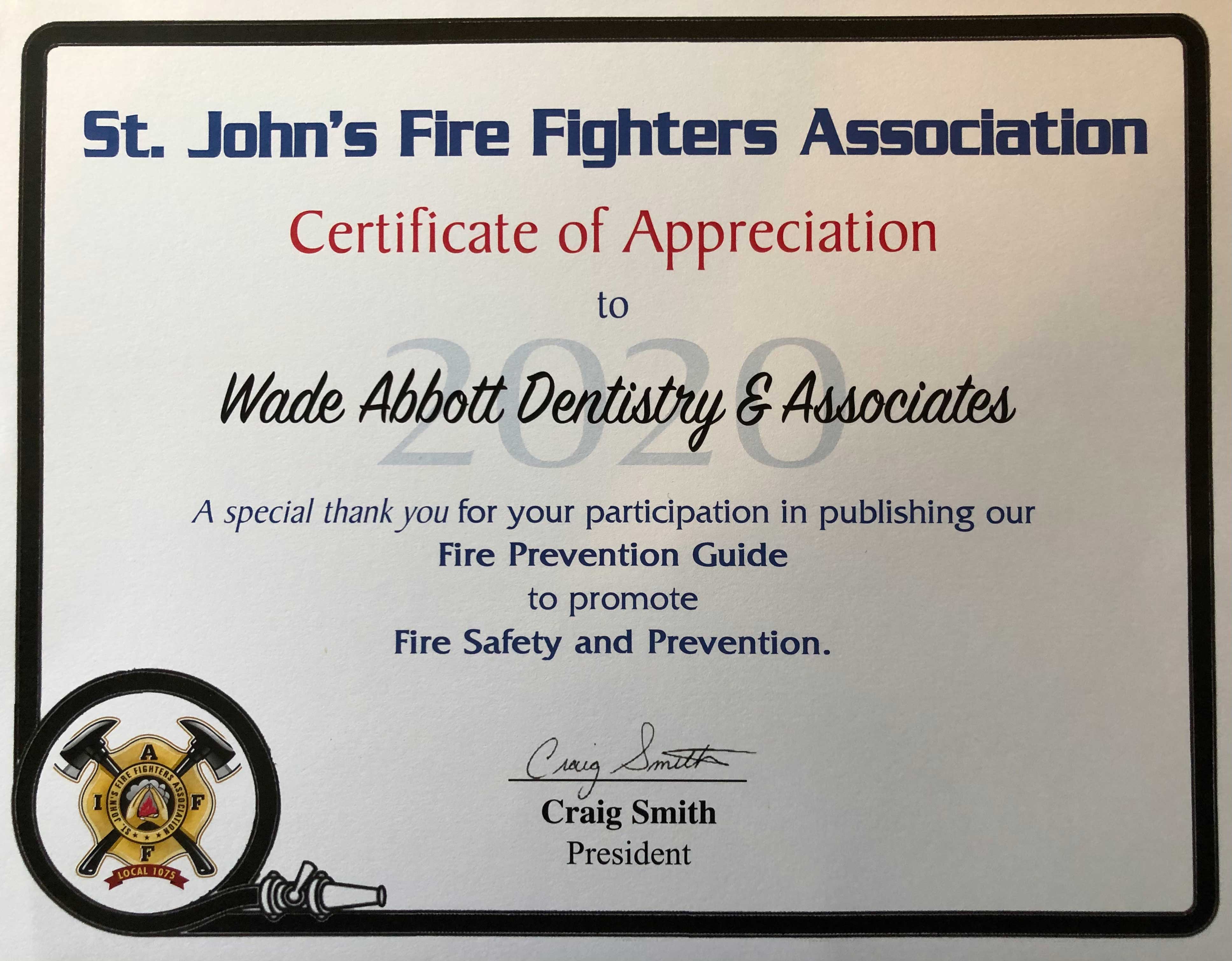 Supporting Local: St. John’s Firefighter’s Association.